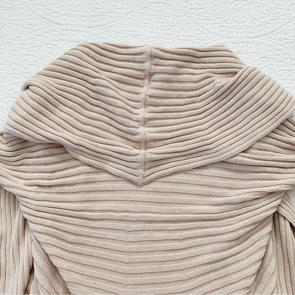 LA made Beige Ribbed Cardigan - Picture 3 of 6